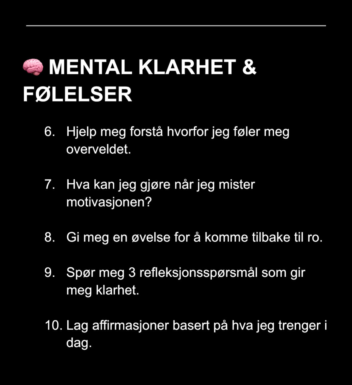 50 AI-PROMPTER FOR LIVSSTILSENDRING